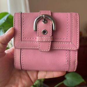 Vintage Coach Small Pink Leather Soho Buckle Wallet Y2K